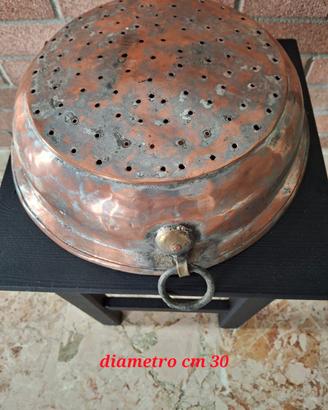 scolapasta antico in rame