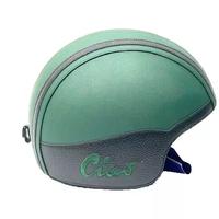 casco ciao rivestito ecopelle verde nero