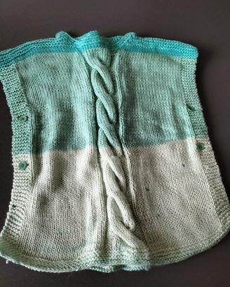 Mantella poncho bambina bimba verde