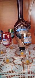 set da liquori in vetro con Roma
