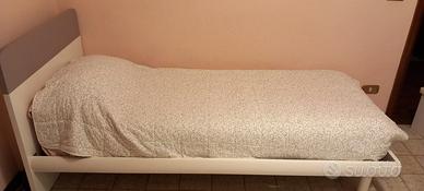 letto 1 piazza con rete e materasso