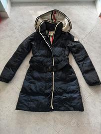 Moncler Piumino lungo imbottito parka cintura navy