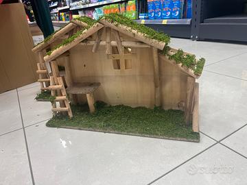 Capanna per presepe in legno