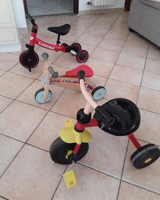 3 bei tricicli bimbi