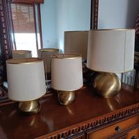 Tris di Lampade/Abat-Jour Vintage in Ottone Massic