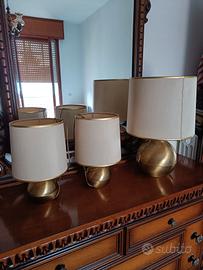 Tris di Lampade/Abat-Jour Vintage in Ottone Massic