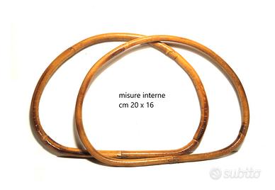 COPPIA MANICI BAMBU' A D CM 20 X 16 PER BORSE