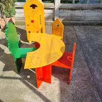 tavolo e sedie in legno per bimbi
