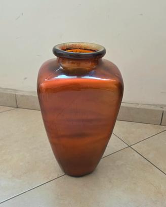 Vaso decorativo in vetro ambrato