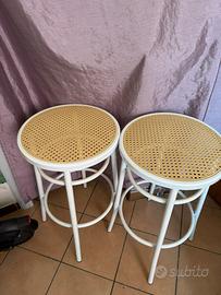 Sgabelli colore bianco da bar 4 pezzi in metallo