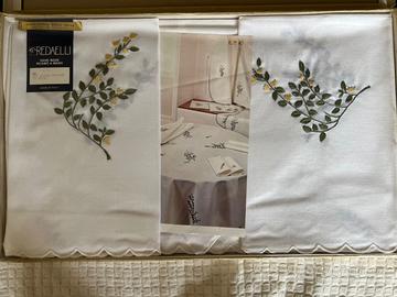 Set cucina rettangolare 6 posti 15 pezzi ricamato