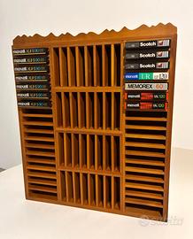 Espositore musicassette in legno 70 posti