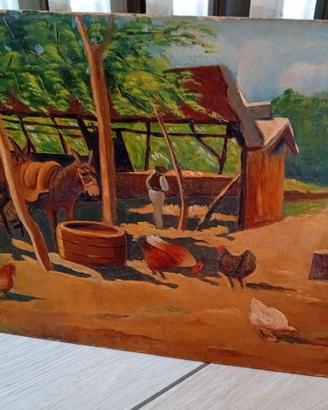 Dipinto olio su tavola Pittore Gino Simonetti