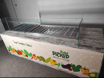 bancone espositivo gastronomia per pokè o altro