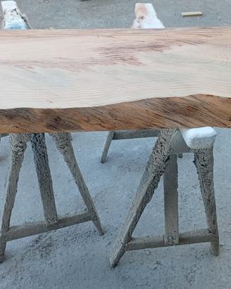 piano lavabo in legno massello 