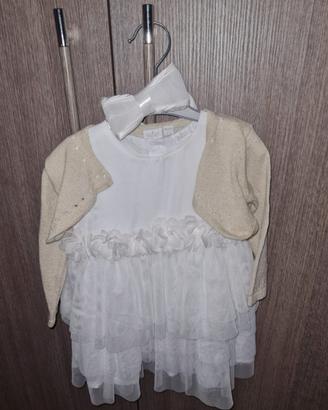 Vestito blukids per battesimo smanicato neonata