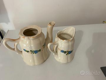 Teiera e Lattiera Vintage in Ceramica di Vietri 