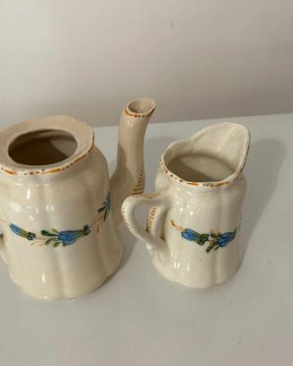 Teiera e Lattiera Vintage in Ceramica di Vietri 