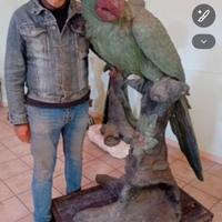 STATUA COPPIA DI PAPPAGALLI ANTIQUARIATO