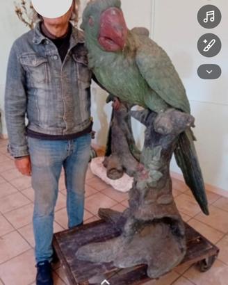 STATUA COPPIA DI PAPPAGALLI ANTIQUARIATO