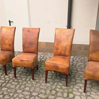 set 4 sedie vera pelle industrial