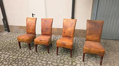 set 4 sedie vera pelle industrial
