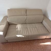 Divano 3 posti relax LISA DIV. – Ecopelle sabbia –