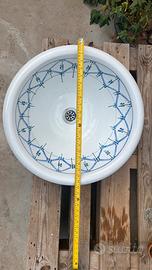 Lavabo artigianale in ceramica dipinto a mano