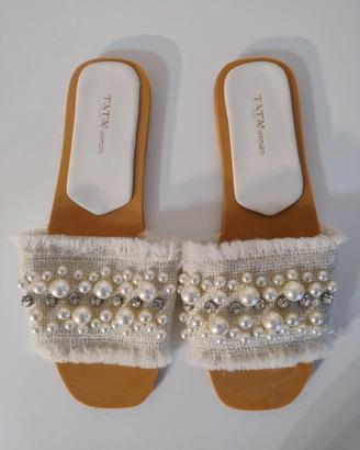 Sandali Tata donna perla e strass