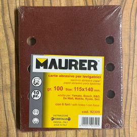 2 pacchi Carta abrasiva forata Maurer 115x140 g100