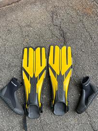 Pinne Cressi + scarpette Beuchat taglia 42