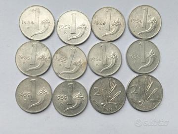 1 lira e 2 lire repubblica italiana 