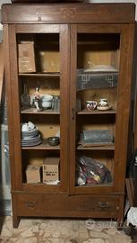 Vetrina /Credenza vintage in legno con intarsio