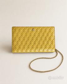 Fendi Wallet on Chain gialla con box e dust bag