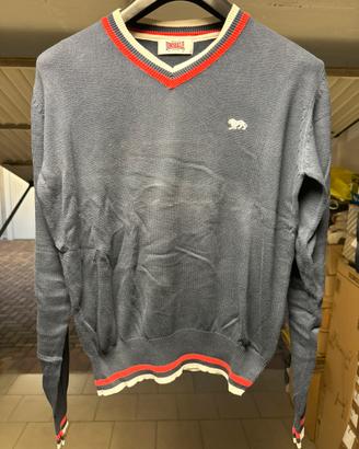 Maglione uomo Lonsdale blu scollo