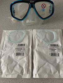 Coppia lenti graduate (2,5) per maschera sub