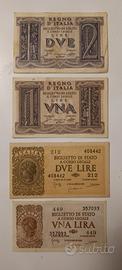 25#. Banconote 1 e 2 lire.