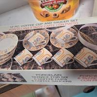 PORCELLANA 6 TAZZE CAFFE CON PIATTO (due modelli)