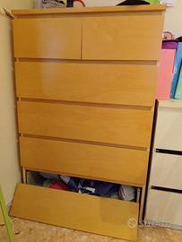 cassettiera Ikea legno chiaro