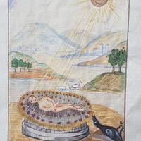 Disegno ad acquerello su carta. Vintage