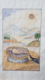 Disegno ad acquerello su carta. Vintage