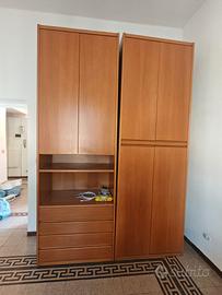 Armadio 3 moduli in legno massello con ponte 