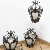 Set Esclusivo 3 Lanterne Antiche in Bronzo e Vetro