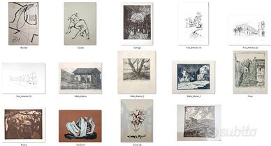 Disegni,xilografie,litografie di pittori Sardi