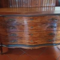 Cassettiera, como' vintage con specchiera