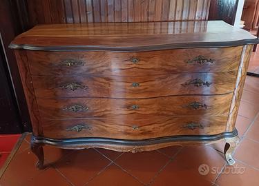 Cassettiera, como' vintage con specchiera