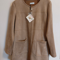 Giacca caban in eco-suede scamosciato