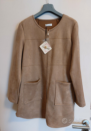 Giacca caban in eco-suede scamosciato