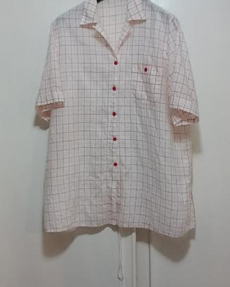 Giacca camicia Elena Miró XXXL avorio e rosa sho
