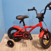Bici bimbo 3-5 anni Prometheus rossa con rotelle